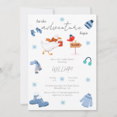 Winterblauw avontuur begint Baby shower Kaart (Voorkant)
