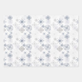 Winterblauw blauw blauw bladerblauw patroon met sn inpakpapier vel (Voorkant 3)