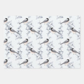 Winterblauw blauw blauw bladerblauw patroon met sn inpakpapier vel (Voorkant 2)