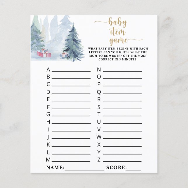 Winterblauw bos \ Baby Item Game (Voorkant)