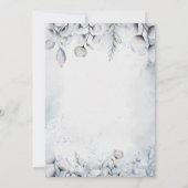 Winterblauw Elegant Bloemen Baby shower Invite (Achterkant)