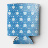 Winterblauw- en witsneeuwvlokken blikjeskoeler (Voorkant)