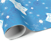 Winterblauw- en witsneeuwvlokken cadeaupapier (Rol Hoek)