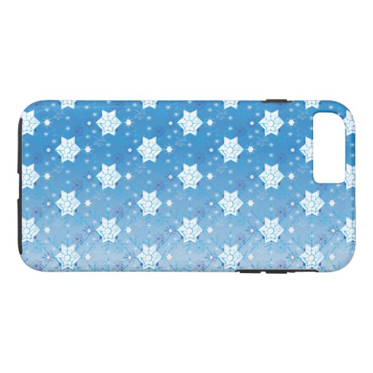 Winterblauw- en witsneeuwvlokken Case-Mate iPhone case (Achterkant (Horizontaal))