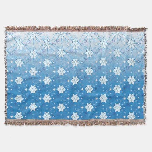 Winterblauw- en witsneeuwvlokken deken (Voorkant)