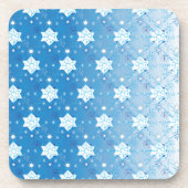Winterblauw- en witsneeuwvlokken drankjes onderzetter (Voorkant)