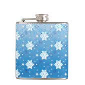 Winterblauw- en witsneeuwvlokken heupfles (Voorkant)