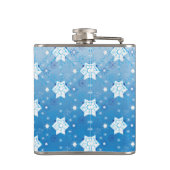 Winterblauw- en witsneeuwvlokken heupfles (Achterkant)