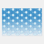 Winterblauw- en witsneeuwvlokken inpakpapier vel (Voorkant 2)