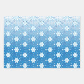 Winterblauw- en witsneeuwvlokken inpakpapier vel (Voorkant)