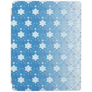 Winterblauw- en witsneeuwvlokken iPad cover