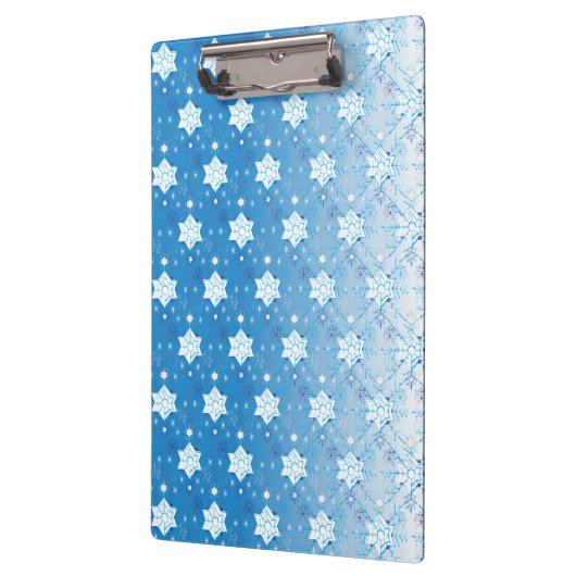 Winterblauw- en witsneeuwvlokken klembord (Links)