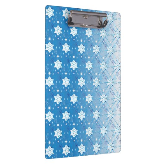 Winterblauw- en witsneeuwvlokken klembord (Rechts)