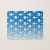 Winterblauw- en witsneeuwvlokken legpuzzel (Horizontaal)