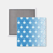 Winterblauw- en witsneeuwvlokken magneet (Voorkant / Achterkant)