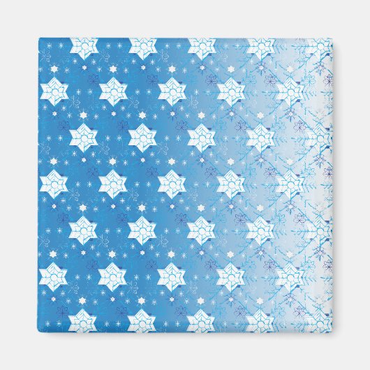 Winterblauw- en witsneeuwvlokken magneet (Voorkant)