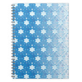Winterblauw- en witsneeuwvlokken notitieboek (Voorkant)
