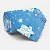 Winterblauw- en witsneeuwvlokken stropdas (Opgerold)