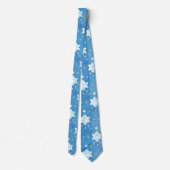 Winterblauw- en witsneeuwvlokken stropdas (Achterkant)