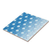 Winterblauw- en witsneeuwvlokken tegeltje (Zijkant)