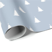 Winterblauw en witte kerstboomfeestdag cadeaupapier (Rol Hoek)