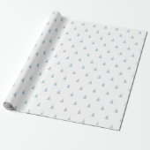 Winterblauw en witte kerstboomvloed cadeaupapier (Uitgerold)