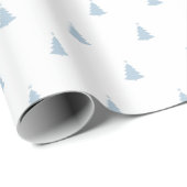 Winterblauw en witte kerstboomvloed cadeaupapier (Rol Hoek)