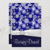 Winterblauw en witte sneeuwvlokken kaart (Voorkant / Achterkant)