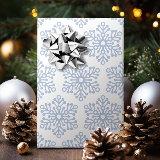 Winterblauw en witte sneeuwvlokken kerstfeestdag cadeaupapier