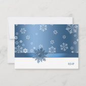 Winterblauw en witte Snowflake RSVP-kaarten RSVP Kaartje (Voorkant)