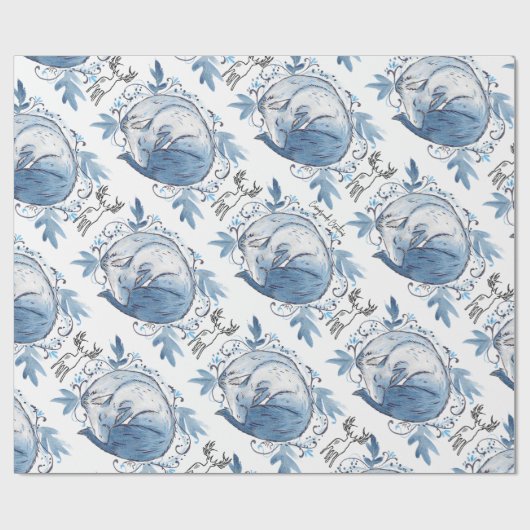 Winterblauw Fox inpakpapier (Vlak)