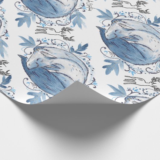 Winterblauw Fox inpakpapier (Hoek)