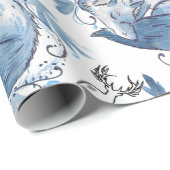 Winterblauw Fox inpakpapier (Rol Hoek)
