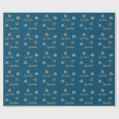 Winterblauw goud glitter Sparkle Snowflakes   Cadeaupapier (Vlak)