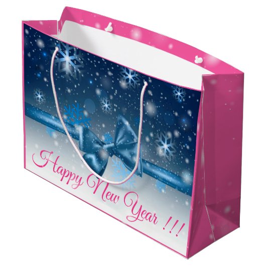 Winterblauw Groot Cadeauzakje (Achterkant Gekanteld)