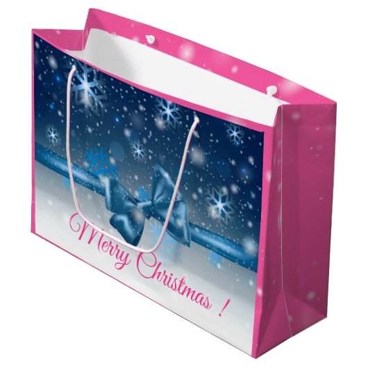 Winterblauw Groot Cadeauzakje (Voorkant Gekanteld)