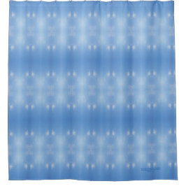 Winterblauw-hemelwolken geometrisch douchegordijn