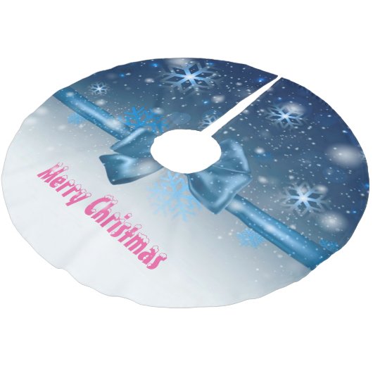 Winterblauw Kerstboom Rok (Gekanteld)