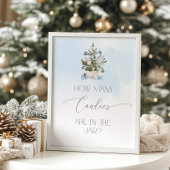 Winterblauw Kerstmis Raad hoeveel snoepjes Poster