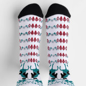 Winterblauw kerstornament Horse Art White Sokken (Top)