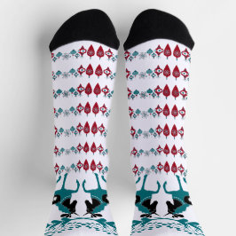 Winterblauw kerstornament Horse Art White Sokken