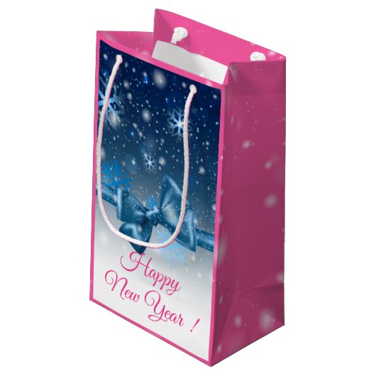 Winterblauw Klein Cadeauzakje (Achterkant Gekanteld)