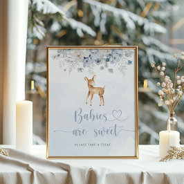 Winterblauw oh hert Baby's zijn zoet Poster