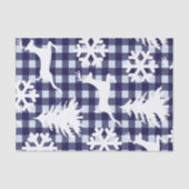Winterblauw Pset White Deer Snowflakes & Trees Tissuepapier (Voorkant)
