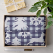 Winterblauw Pset White Deer Snowflakes & Trees Tissuepapier (Geschenk)