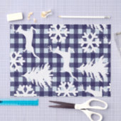 Winterblauw Pset White Deer Snowflakes & Trees Tissuepapier (Craft)
