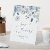 Winterblauw Roos Bloemen Douche Favorieten Sign Reclamebord Met Voetstuk (Insitu)