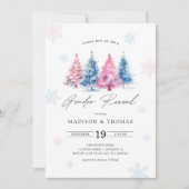 Winterblauw | Roze Kerstboom Geslacht onthullen Kaart (Voorkant)