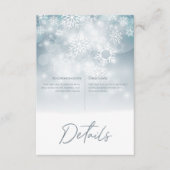 Winterblauw Sneeuw Moderne Trouwdetails Informatiekaartje (Voorkant)