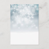 Winterblauw Sneeuw Moderne Trouwdetails Informatiekaartje (Achterkant)